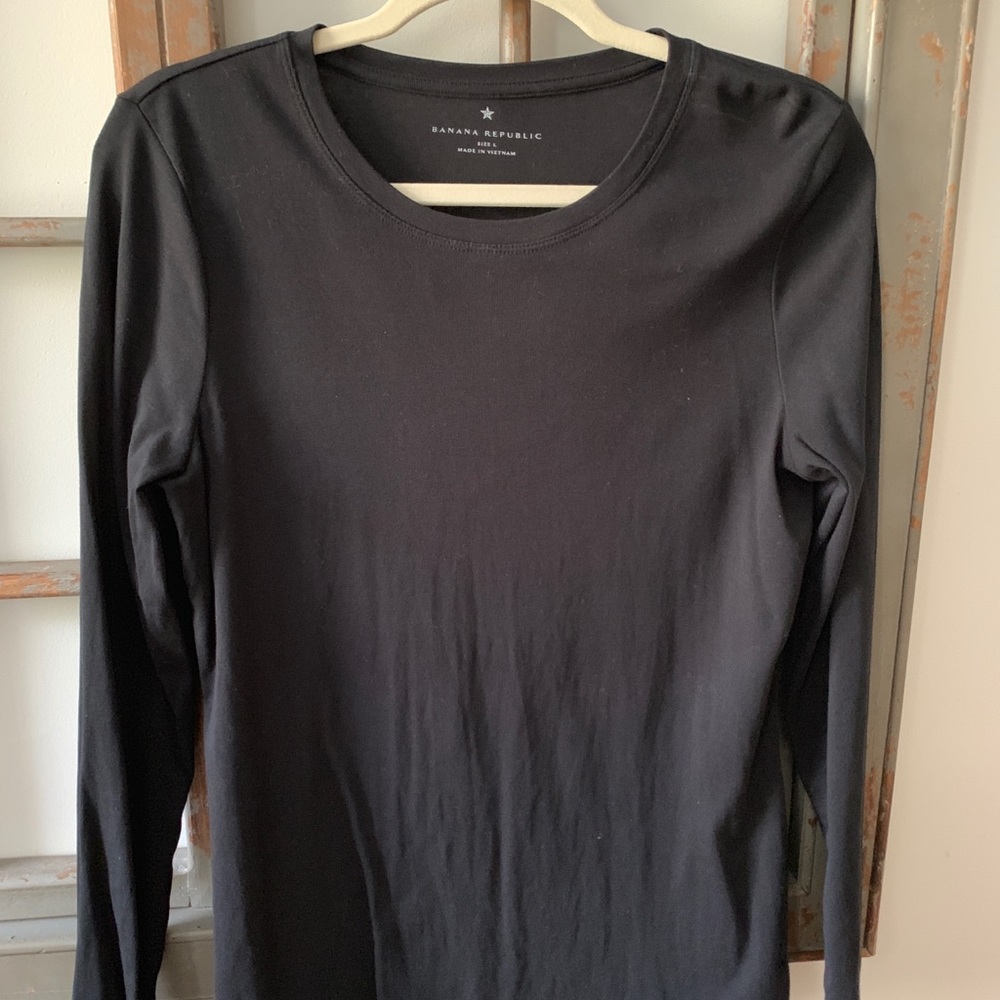 Banana Republic Black Long Sleeve Top